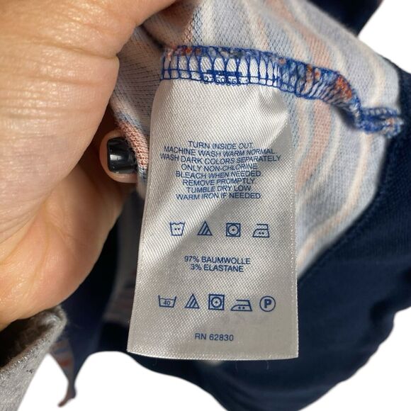 Land's End Red/Blue Striped Short Sleeve Cotton Blend‎ Dress - L (14-16) 356 - Picture 7 of 9